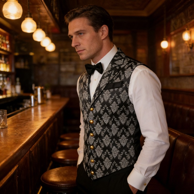 Men'S Formal Wear Waistcoat - Жилет Slim Fit в британском ретро-стиле,