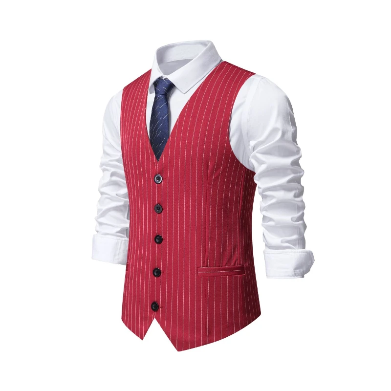 Khaki Formal Wear Men - 2026 Новый костюм в красную полоску,