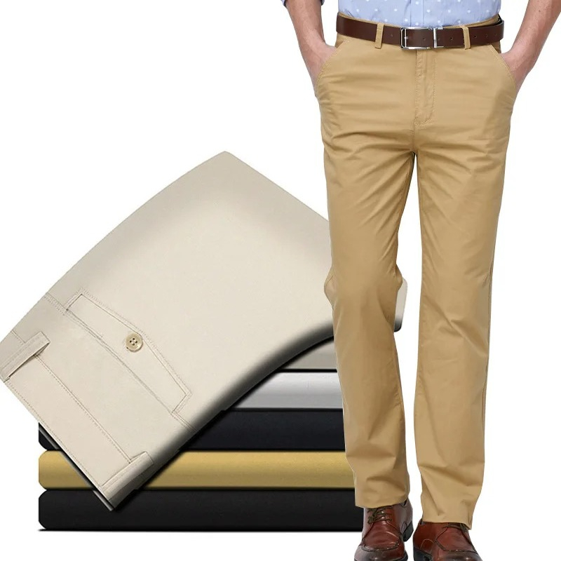 Khaki Formal Wear Men - Мужские повседневные брюки из 100% хлопка,