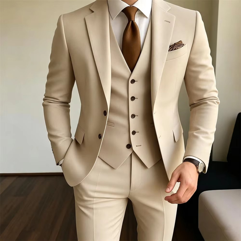 Khaki Formal Wear Men - Мужские костюмы цвета хаки, 3 предмета: