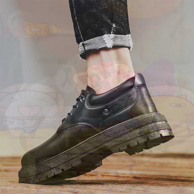 Formal Upper Wear Men - Темные модные кроссовки из натуральной кожи,