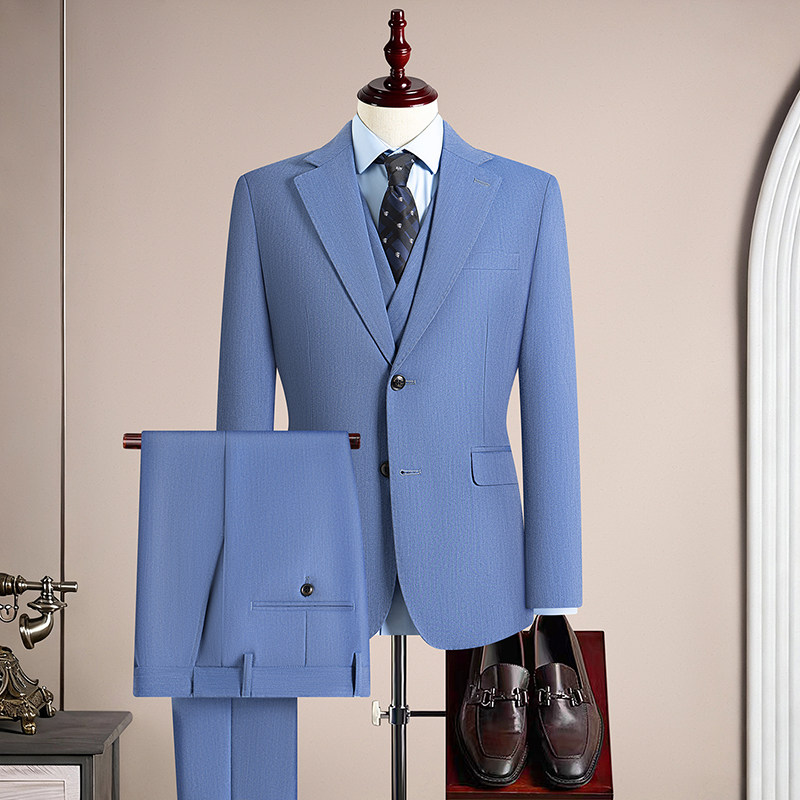 Мужской деловой костюм-тройка  – обзор и цена Khaki Formal Wear Men