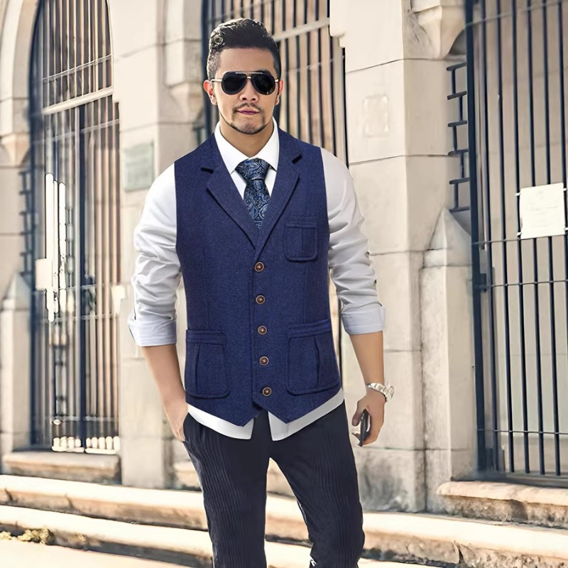 Мужской твидовый жилет в елочк – обзор и цена Men'S Formal Wear Waistcoat