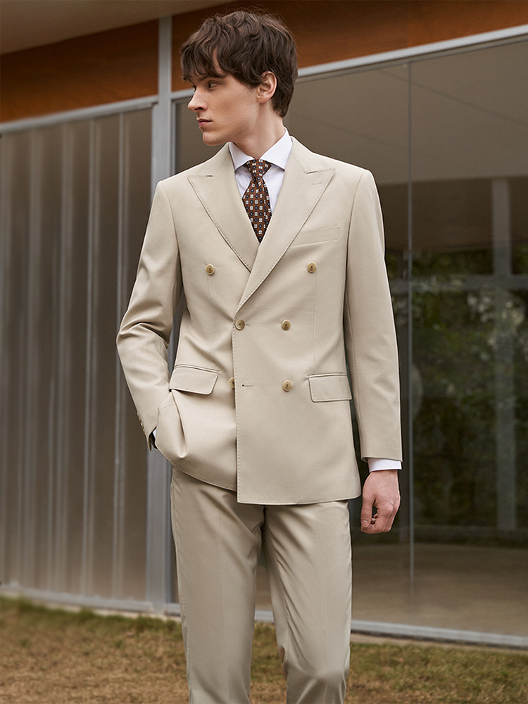 30% шерсть Мужские костюмы Ком – обзор и цена Khaki Formal Wear Men