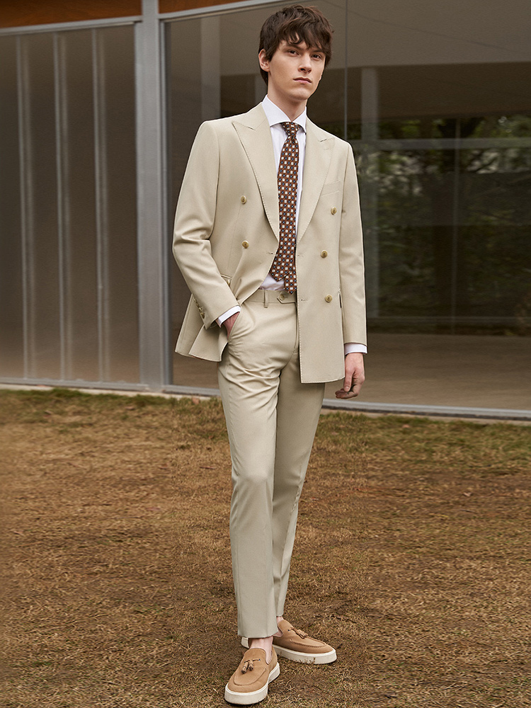 30% шерсть Мужские костюмы Ком – обзор и цена Khaki Formal Wear Men